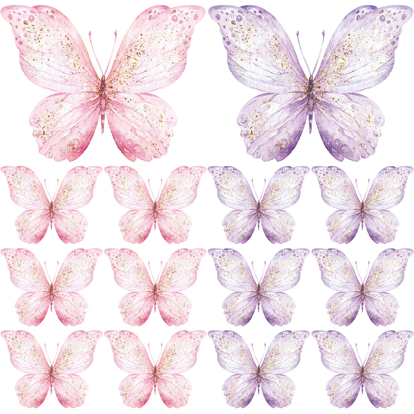 Wesiti 18 Pieces Butterfly Baby Shower Birthday Decorations Butterfly Party Tables Centerpieces 10 x 7 Inch Pink Purple Butterflies Table Toppers for Wedding Birthday Party Supplies(Classic Style)