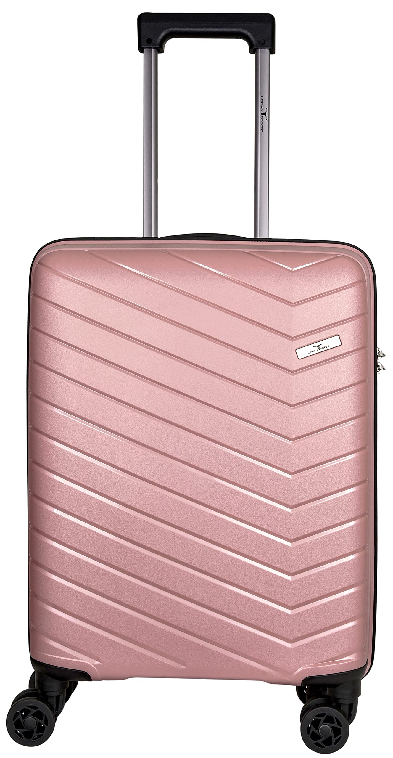 URBAN FORESTOctans 55 Cm Cabin Polypropylene Hard-Sided 4 Spinner Carry-On Trolley Luggage Case (Rose Gold)