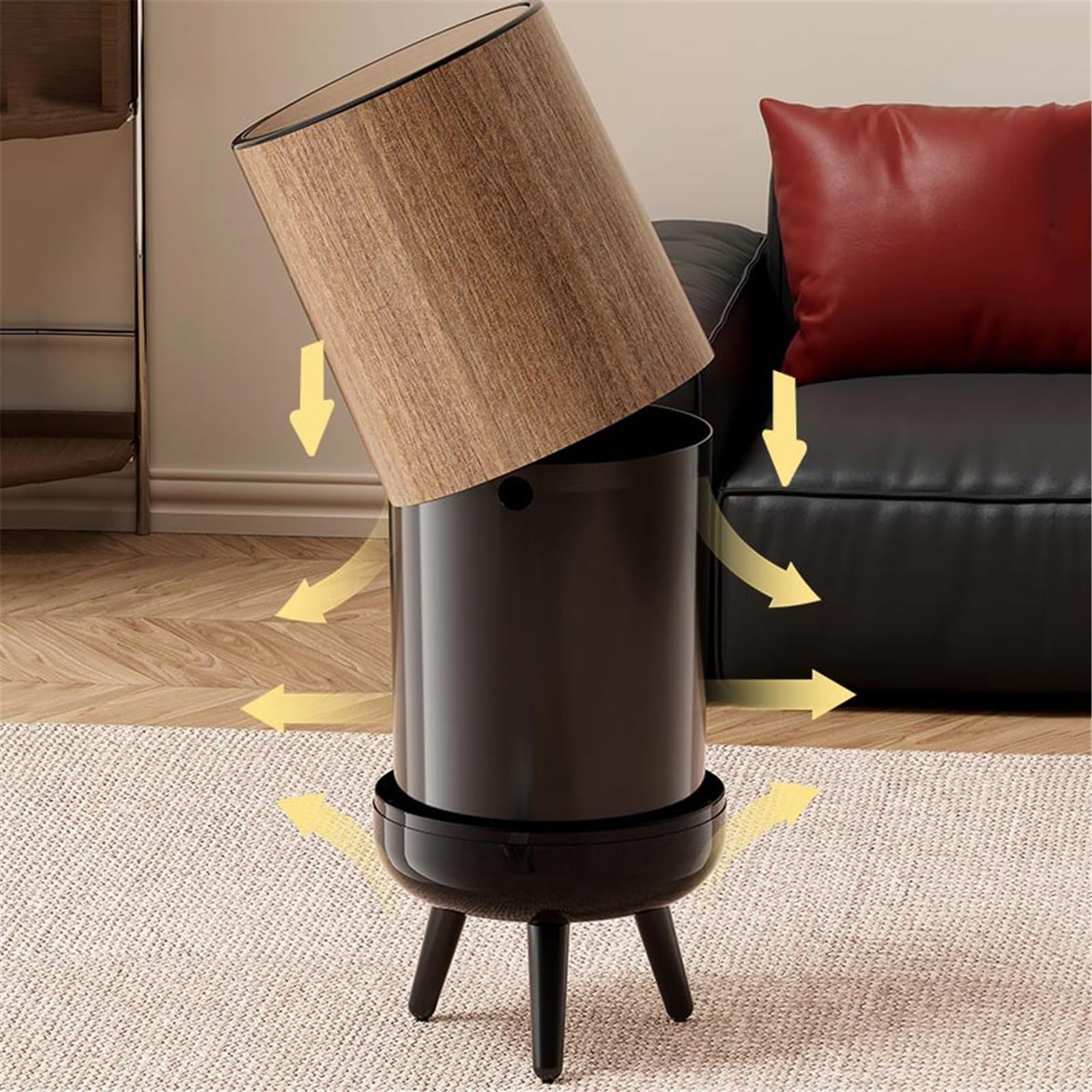 Cubo de Basura Dormitorios Y Oficinas con Botes De Basura Cubiertos Papelera Baño