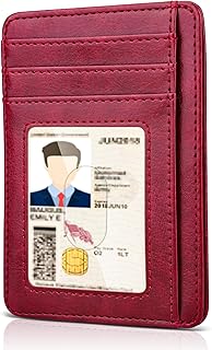 Teskyer Slim Wallet for Men, Minimalist Front Pocket RFID Blocking Leather Wallet Credit Card Holder for Men & Women