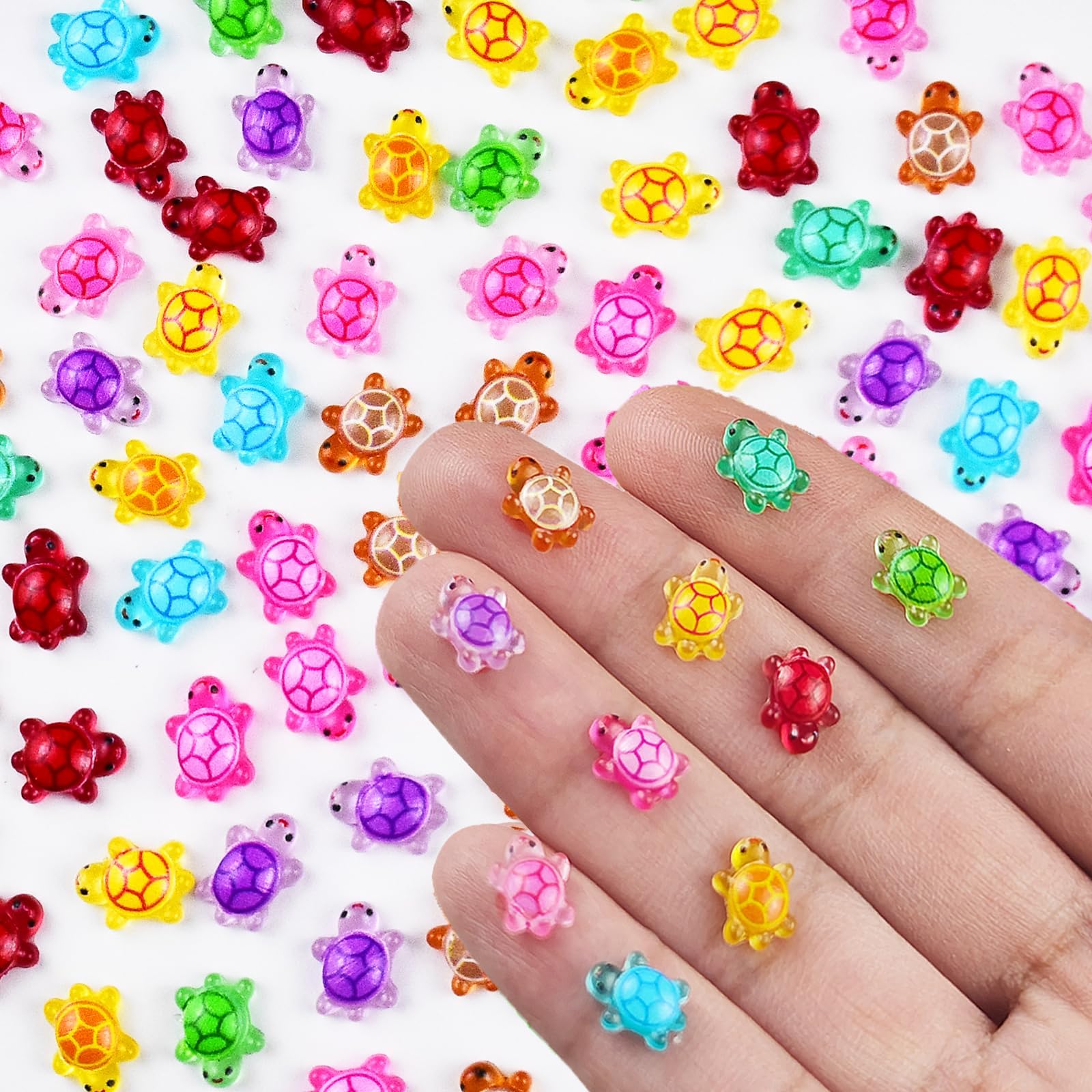 100 Pieces Tiny Turtles for Crafts Luminous Mini Resin Turtles Dollhouse Miniatures Mini Animals for Fairy Garden Micro Landscaping Decoration - Image 2