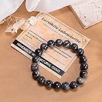 Vista 475 de MASSIVE BEADS Pulsera elástica de yoga hecha a mano con piedra natural, cristal curativo, energía, regalos para adultos unisex de 0.157 in, 0.236