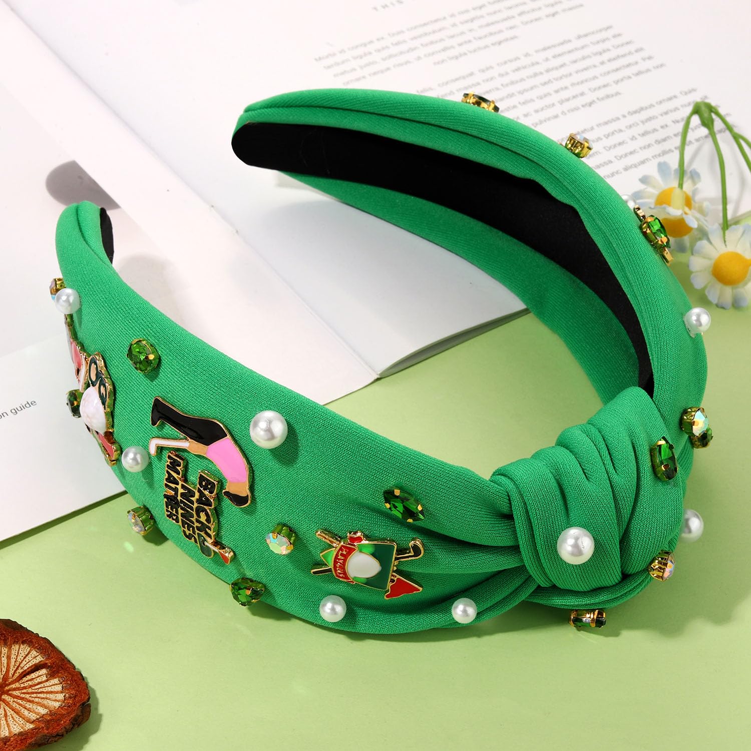 NEW Golf Headband, Beaded Knot Headband, Golf, Lily Posh Slim Knot Embellished Headband | Multi | Lilly Pulitzer main image 2