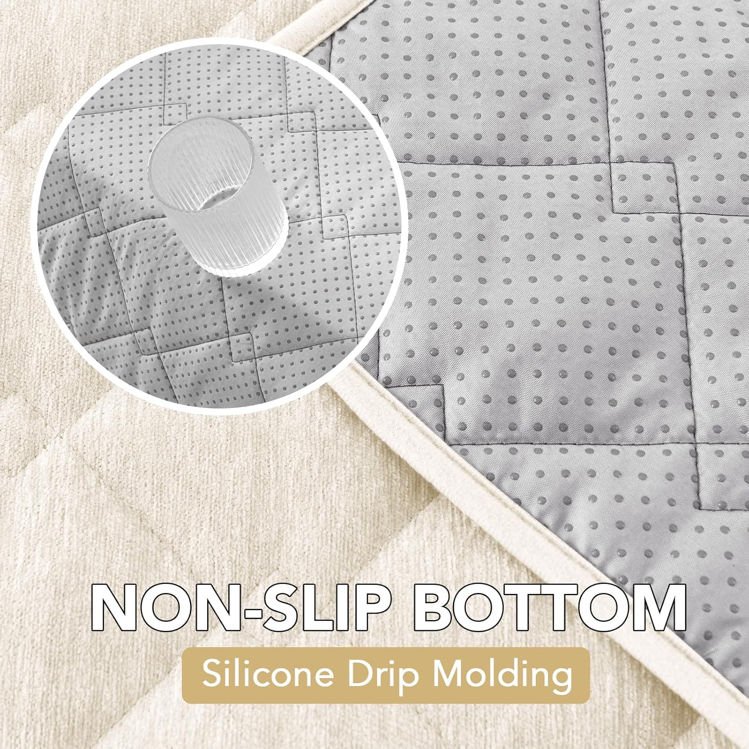 H.VERSAILTEX Chenille Couch Cover for Dogs Washable Soft Fuzzy Chair Covers for Living Room Sectional Sofa Cover Thick Pet Couch Cover Protector Non-Slip Dog Bed Cover(Ivory, 28" x 34")