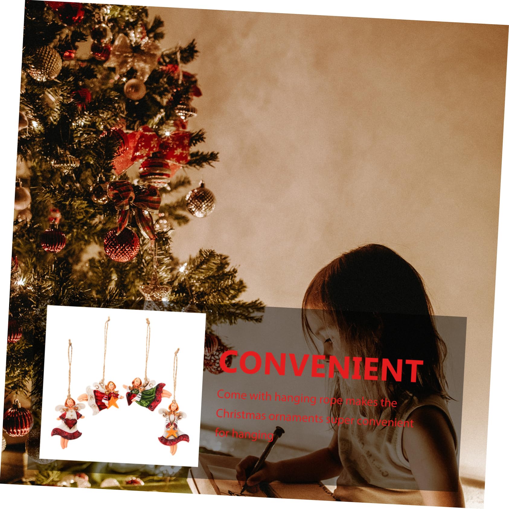 Cabilock 4 Set Ciondolo Angelo Di Natale Decorazioni Natalizie Addobbi Natalizi Ornamenti Natalizi Centrotavola Natalizi Ornamenti Per Albero Di Natale Decorazioni Angelo 4 pezzi * 4