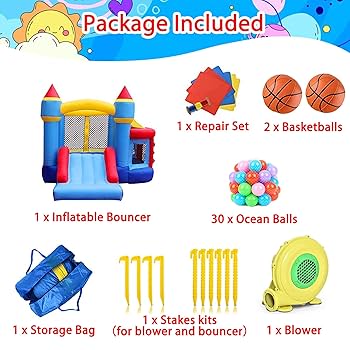 RETRO JUMP Inflatable Bouncy Castle with Ball Pit & Accessories