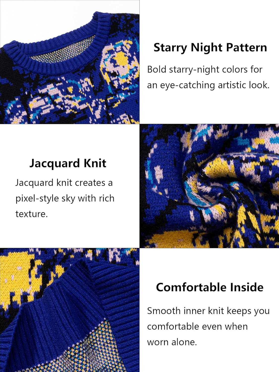 Mens Crewneck Sweaters Graphic Comfortable Casual Knit Fall Winter Sweater Oversized Pullovers - Image 6