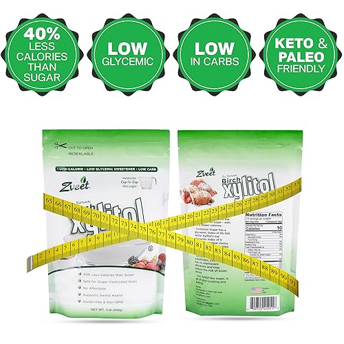 Miniatura 3 de Edulcorante de Abedul Xylitol de Zveet (fabricado en EE. UU)