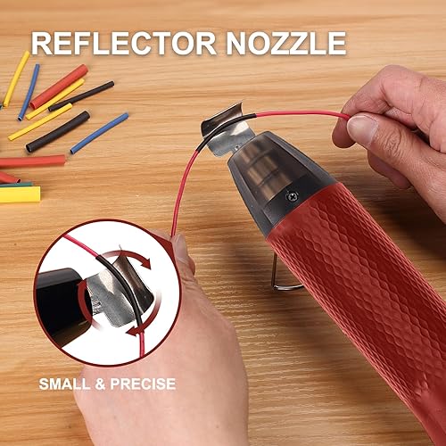 Miniatura 5 de Mini pistola de calor de 350 W, 2 ajustes de temperatura 392 F y 662 F, herramienta de pistola de aire caliente de calor rápido con 2 boquillas