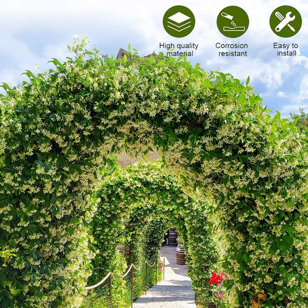 Arco da giardino in metallo resistente, bianco, 300 cm, per matrimoni, rampicanti, rose, rampicanti, supporto per esterni, decorazione per patio, resistente alla ruggine, varie opzioni di larghezza