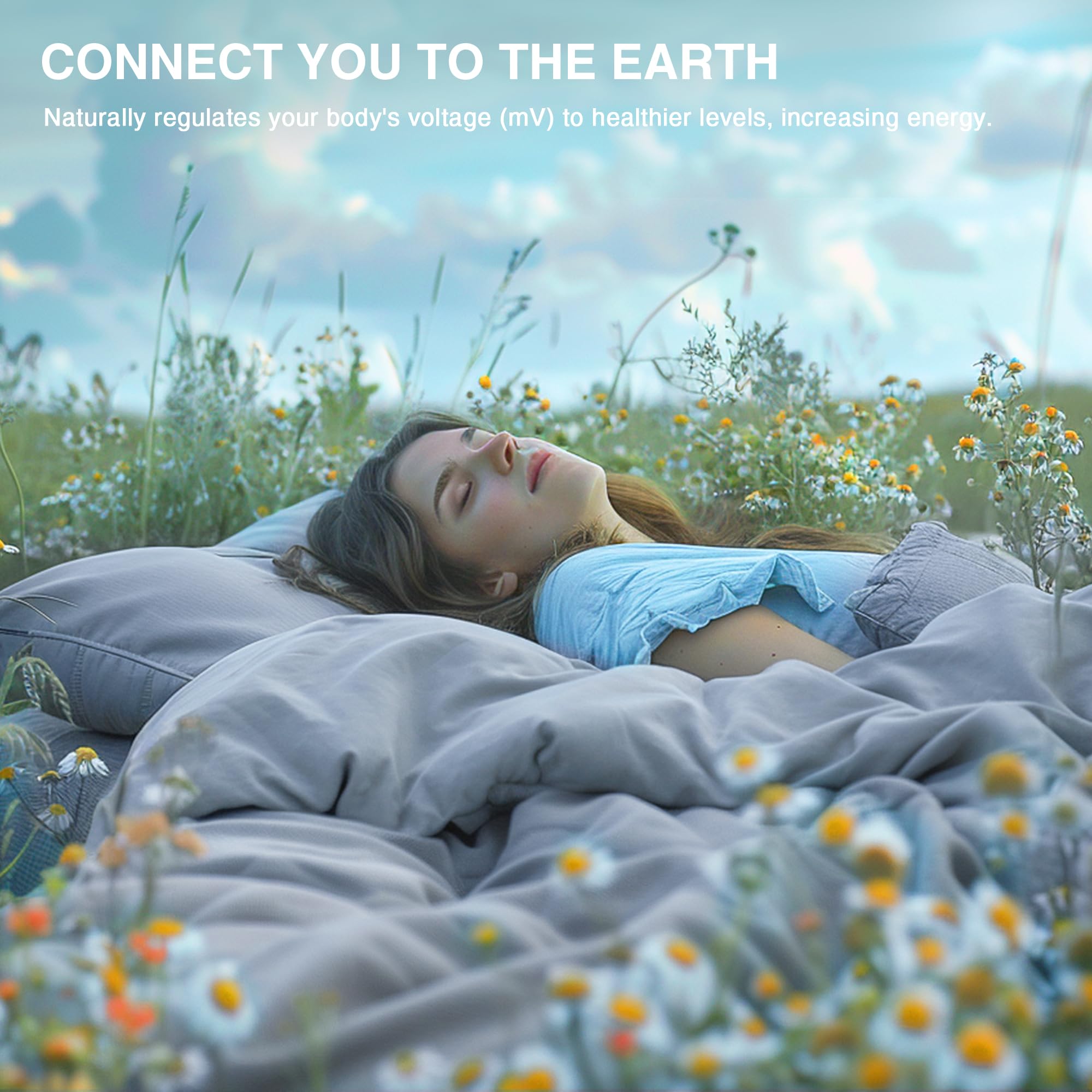 Grounding Sheets Queen, 95% Organic Cotton+ 5% Pure Silver Fiber, Grounded Sheets with Grounding Cord, Bed Grounding Kit for Healthy Sleep Therapy [Queen-60"x 80"x 15" DeepGrey]