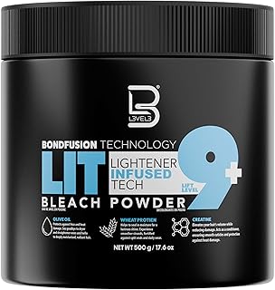 L3 - Level 3 BondFusion LIT Bleach Powder - Hair Lightener with Olive Oil and Wheat Protein to Protect and Fortify Hair - Create Highlights, Balayage or Full Hair Transformation - 500 Grams