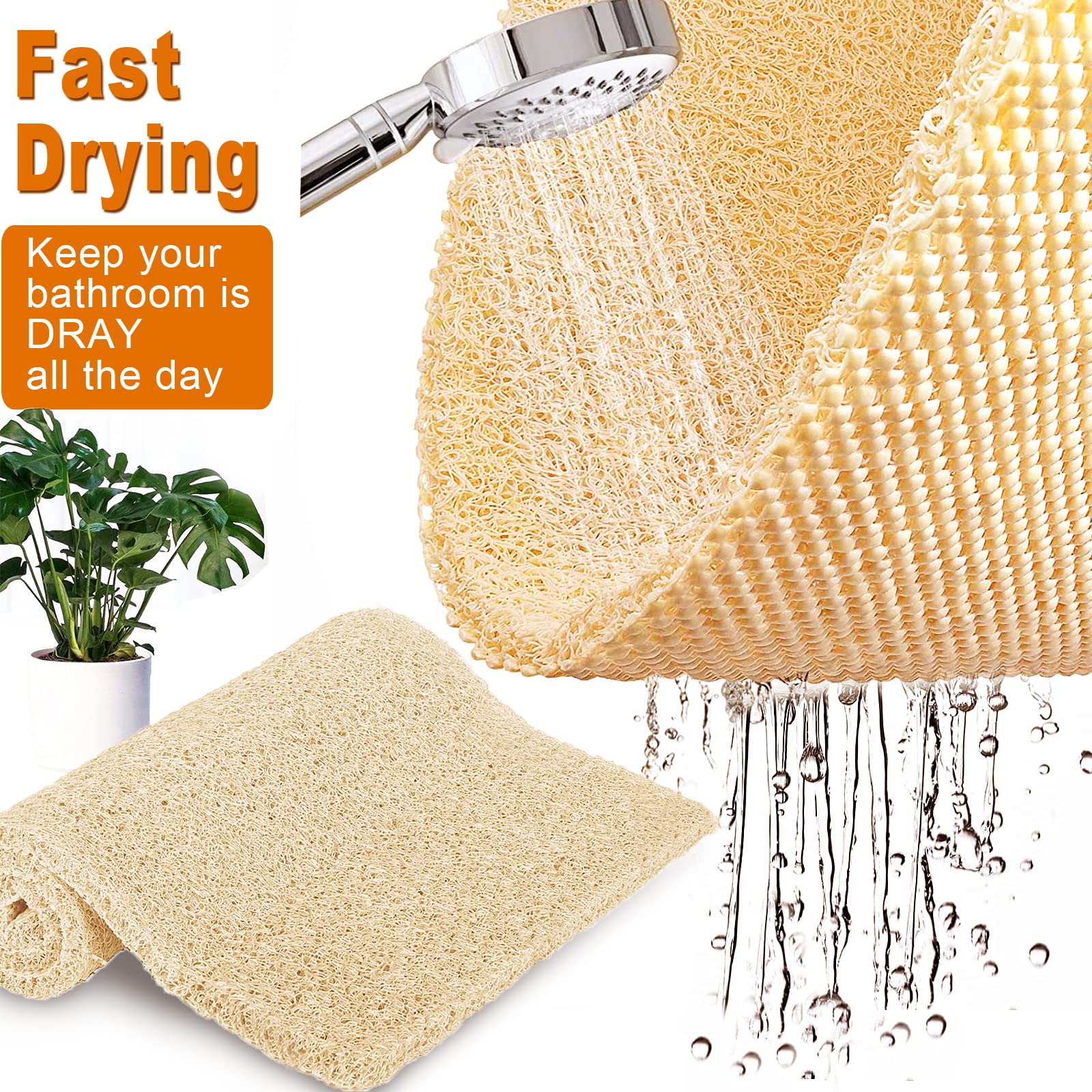 Alfombrillas de ducha antideslizantes para personas mayores, 24 x 47 pulgadas, tapete de lufa extra grande antideslizante para ducha, tapete de baño antideslizante para ancianos, color beige