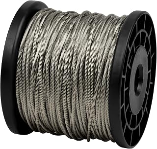 60m Wire Rope, 2mm Heavy Duty Garden Hanging Wire, Stainless Steel Wire Spool, Picture Wire Cable Rope for Picture Frame Hanging, Cable Railing Decking, Hold Up to 380Lbs