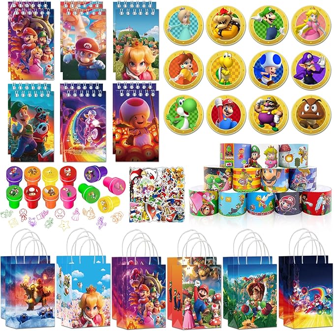 Mario Party Favors, 110 PCS Mario Party Supplies include
