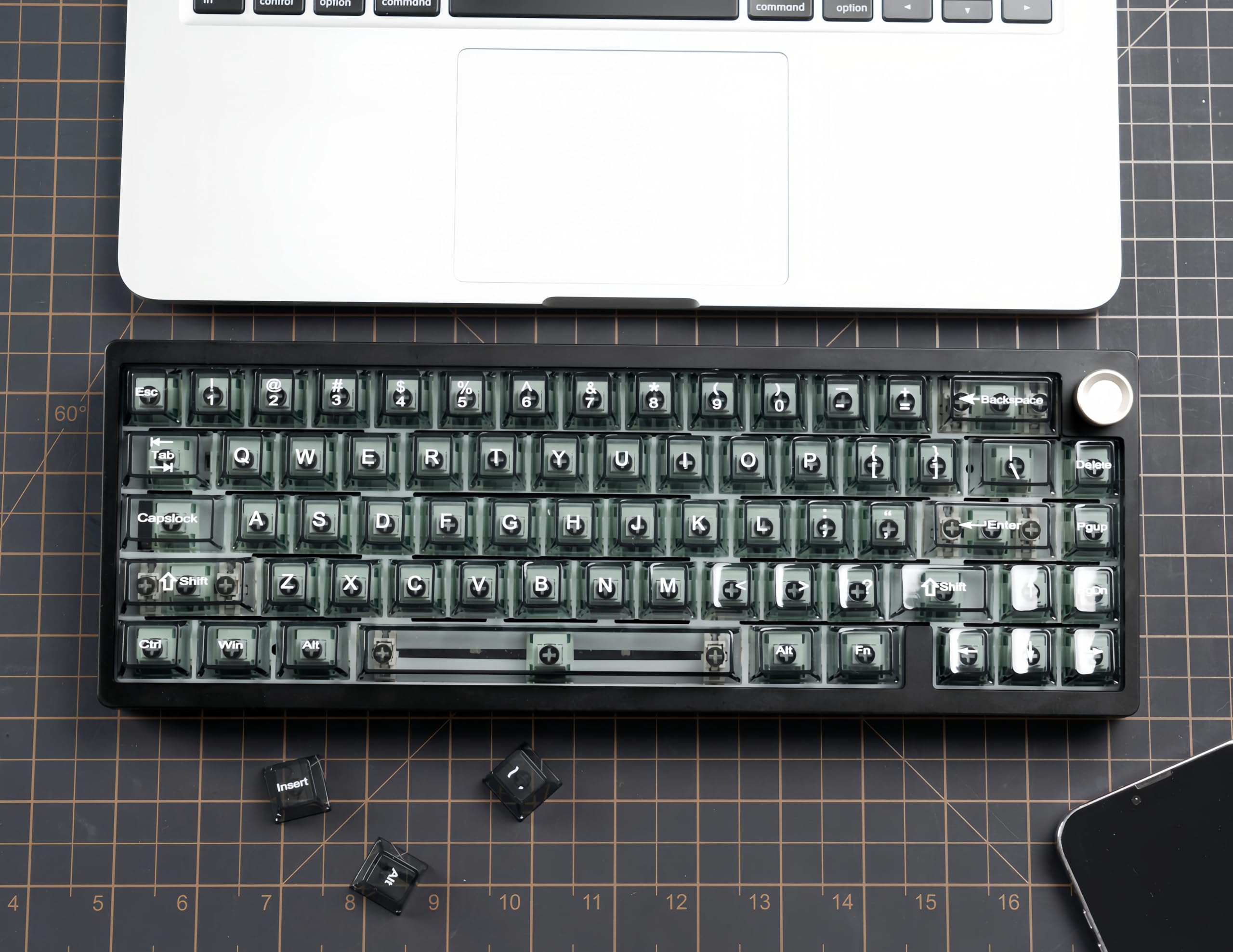 dagaladoo Siyah Temizle Klavye keycaps, Şeffaf keycaps 60 75 Yüzde