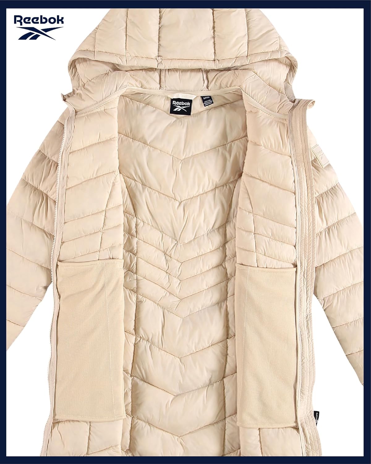 Reebok Womens Long Puffer Coat - Midweight Long Parka Length Quilted Snow Winter Jackets for Women (Also in Plus Size 1X-3X) - Image 4