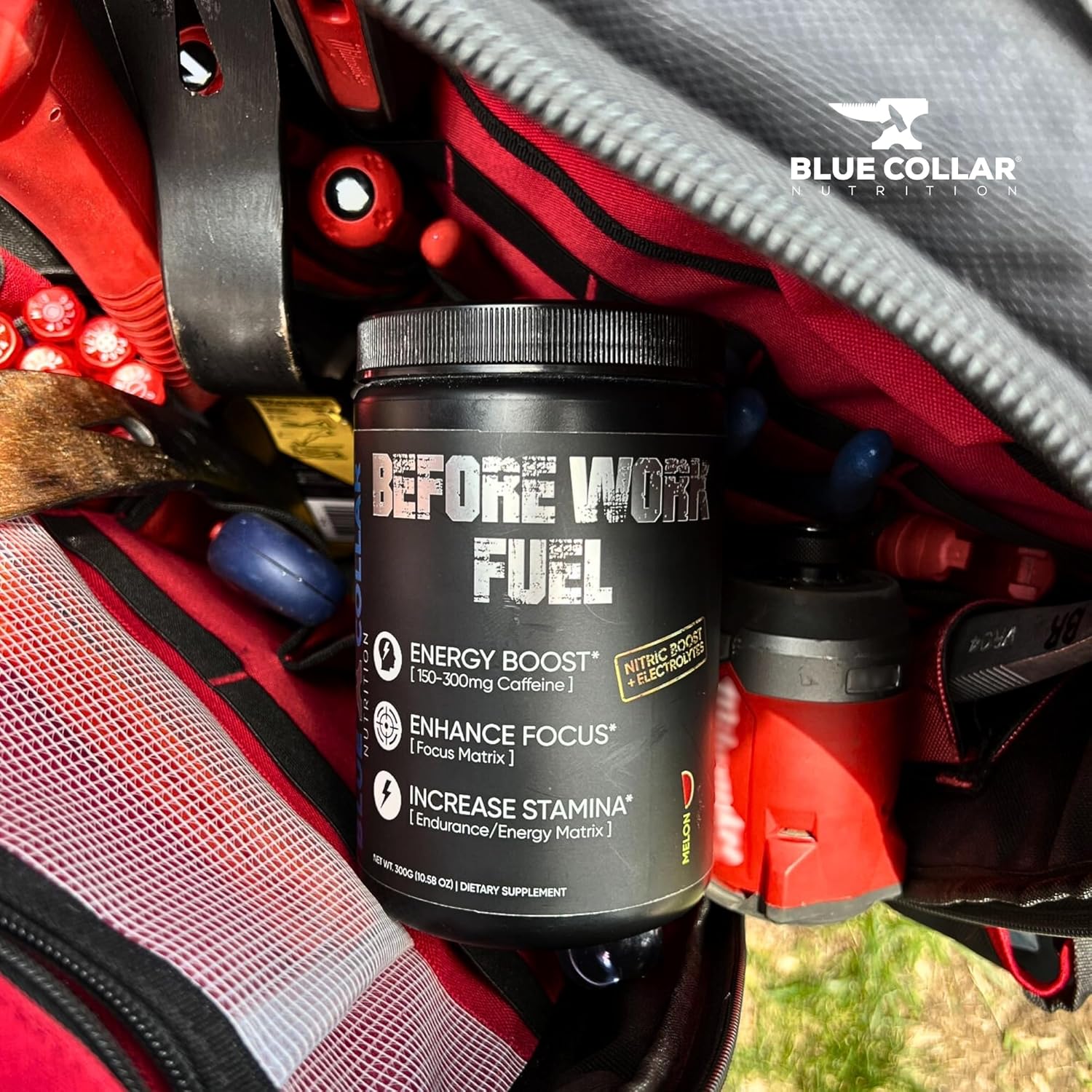 BLUE COLLAR NUTRITION Before Work Fuel – Pre-Work Formula to Support Energy, Focus & Endurance – 30 Servings (All Flavors) (30 Servings, Fruit Punch)