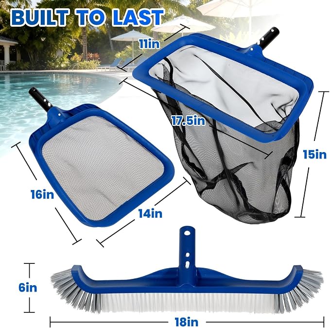 Kit de limpieza para piscina 3 en 1 POOLAZA miniatura 2