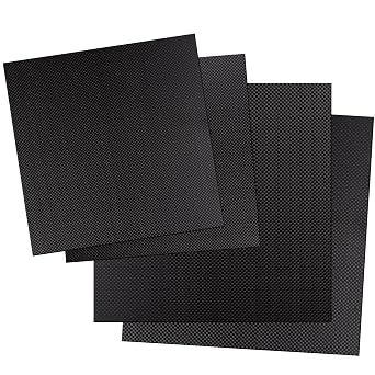 Kalolary Carbon Fiber Board Plate, 3K Real Carbon Fiber Sheets Available in 0.5mm-5mm Plain Weave Twill Weave Carbon Fiber Sheets 100% Glossy Surface Carbon Fiber Sheet Plain Weave, 240 * 240 * 1mm