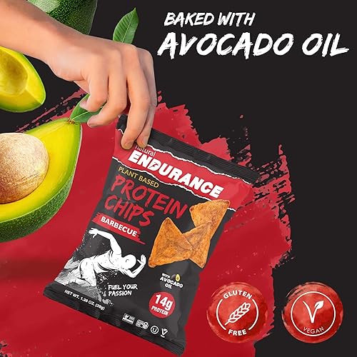 Miniatura 6 de Chips de proteína  Snacks sin gluten a base de plantas  Paquete de 12 bocadillos ricos en proteínas, horneados con aceite de aguacate  Proteína