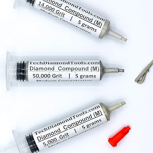 Miniatura 11 de TechDiamondTools Kit de 3 compuestos de pulido de pasta de pulido de diamante fabricado en Estados Unidos 500 800 1200 compuesto de lapeado de grano