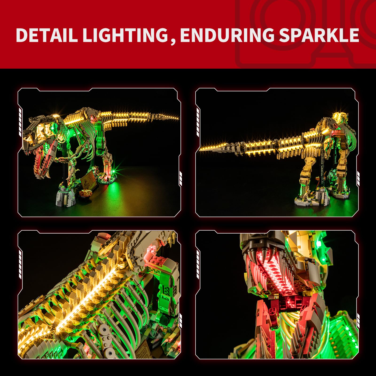 BRIKSMAX 2.0 Light Kit for Lego-Dinosaur Fossils: Tyrannosaurus rex -Innovative Led Lighting Compatible with Jurassic World 76968 - Image 3