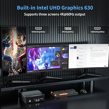 Mini PC i9, Small Desktop Computer Core i9-9880H, Upto 4.8GHz, Win-11 Pro (TPM2.0), 32G RAM, 512G NVME SSD, Triple Display 4K@60Hz, HDMI/DP, Dual 2.5G LAN, USB-C, WiFi 6E, BT 5.3, VESA
