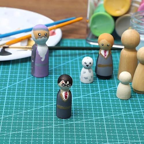 Miniatura 2 de Bright Creations Kit de personas de clavijas – 1.77 pulgadas de alto x 0.6 pulgadas de diámetro, paquete de 50 – madera lisa sin terminar para