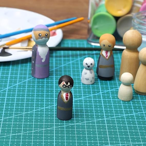 Bright Creations Peg People Kit - 1.77 in Height x 0.6 in Diameter, 50 Pack - Unfinished Smooth Wood for Crafts & Custom Painting - for DIY Projects & Wooden Peg People Figures