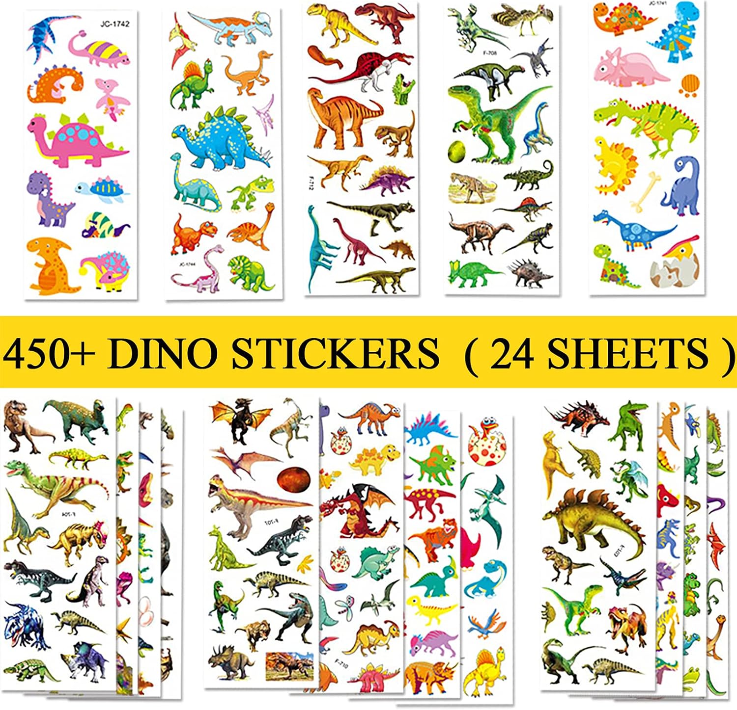BEESTECH 450+ Dinosaur Stickers for Kids Boys Girls