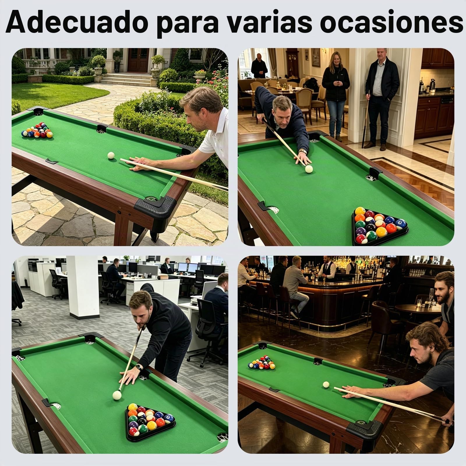 Mesa de Pool de 4 Pies, Mesa de Billar de Madera con 16 Bolas, 2 Tacos, 2 Tizas, Triángulo y Cepillo, Juego de Mesa de Snooker para Niños y Adultos