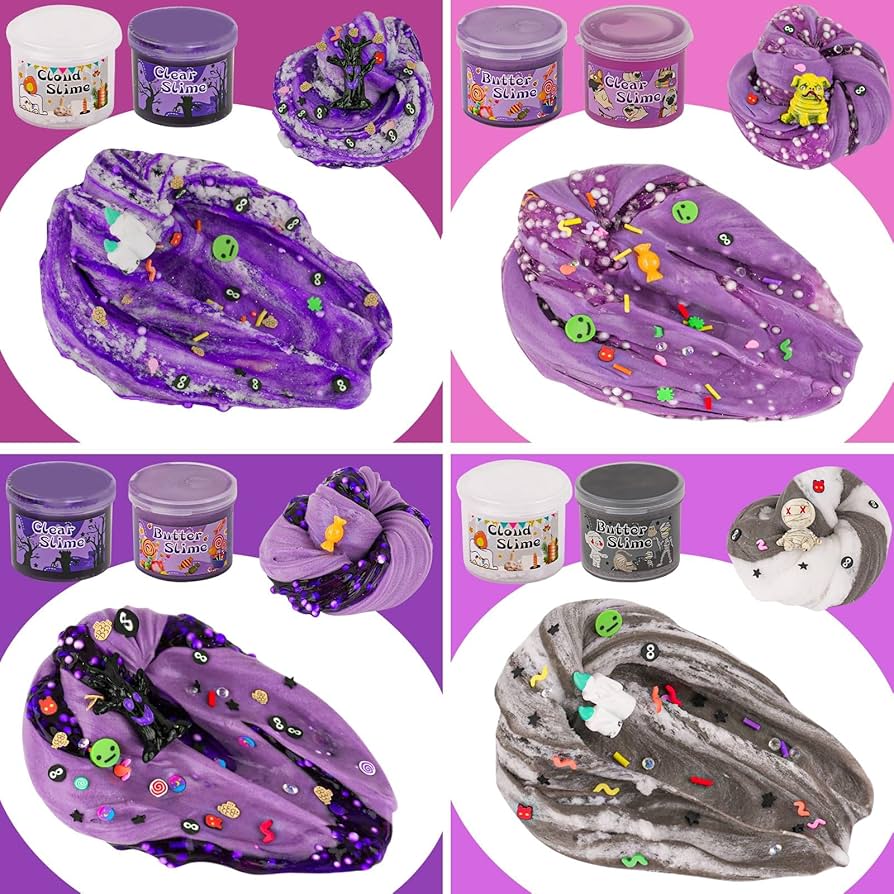 Amazon.com: LAWOHO 6 Packs Purple Black Slime Kit - Cloud