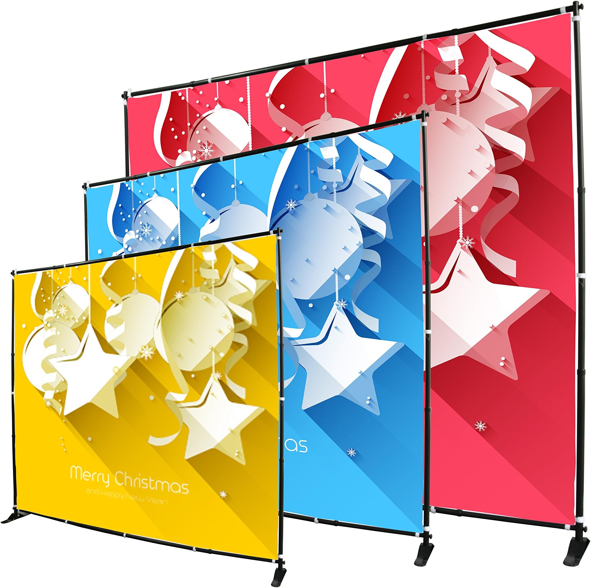 Sign Talk 10x8ft Telescopic Banner Stand Step and Repeat Adjustable Backdrop Wall Exhibitor Expanding Display Photographic Background Trade Show Photographic Back Ground