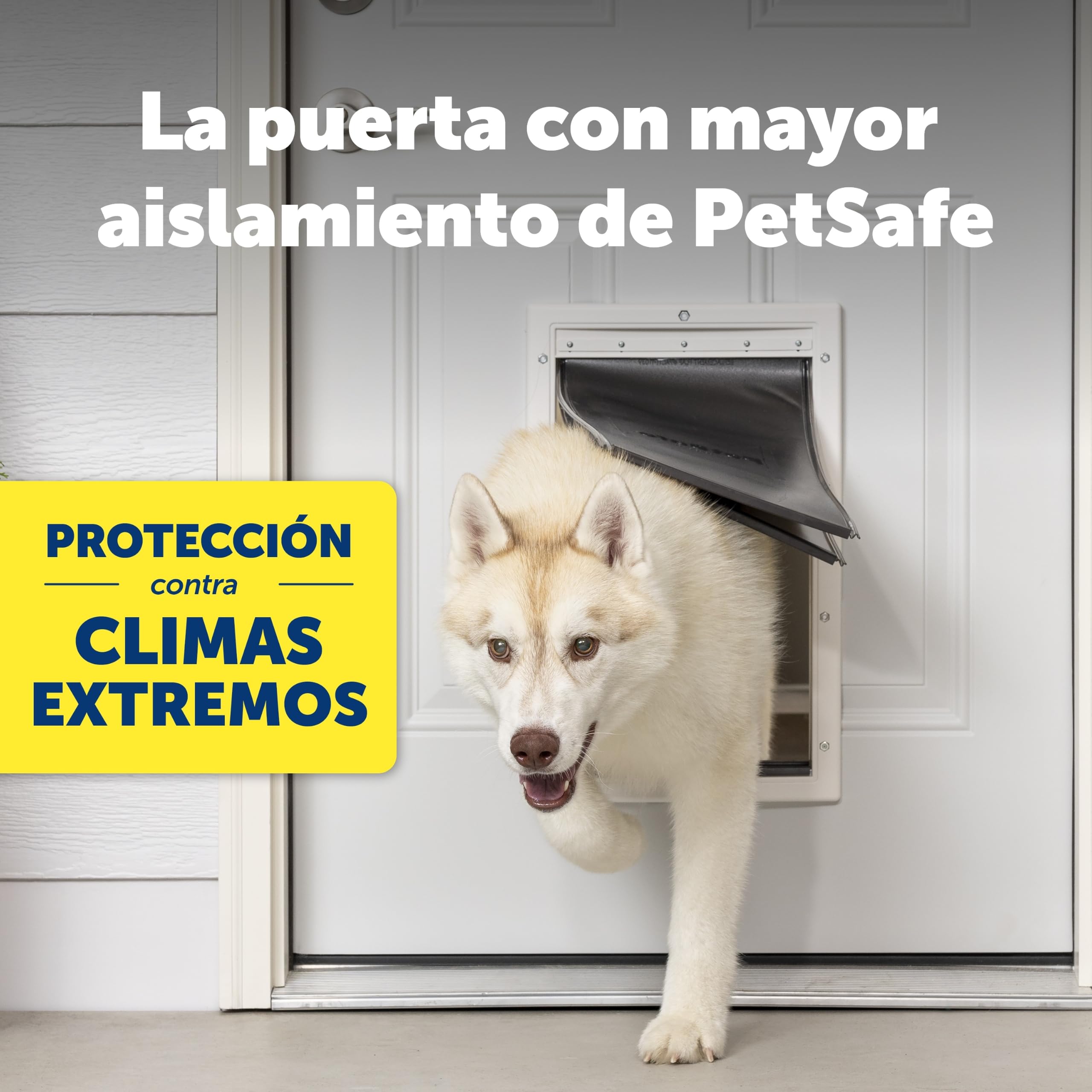 PetSafe Puerta para Mascotas de Climas Extremos - Triple Abertura, Eficiente Energéticamente, Marco Personalizable - Pequeña