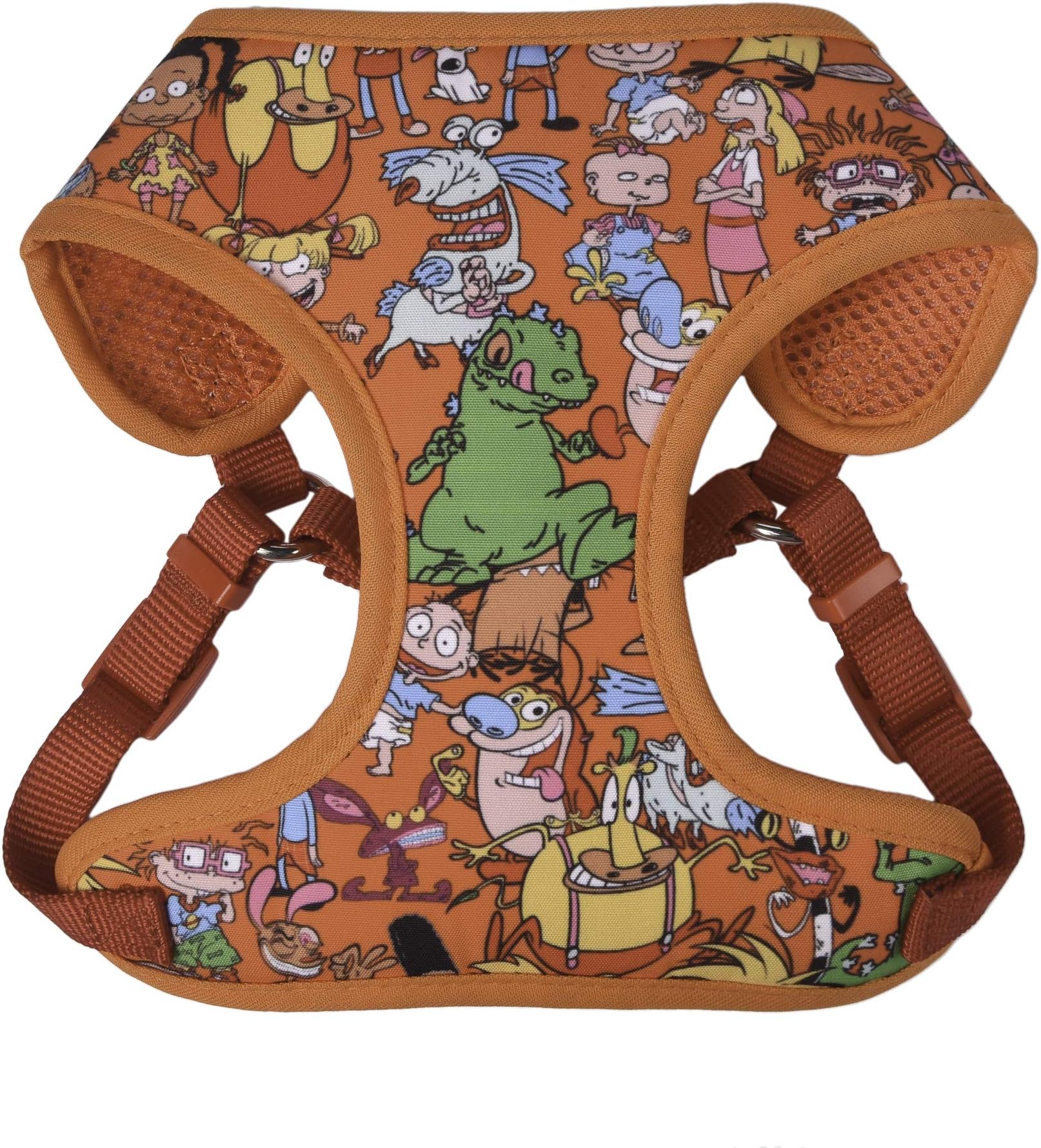 Nickelodeon All Stars Dog Harness for Large Dogs | No Pull Dog Harness Vest with Nickelodeon Characters from Rugrats, Hey Arnold, and More, multicolor, small (FF15012)