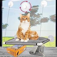 Vista 1 de ZALALOVA Asiento de perca para ventana de gato, cama grande y resistente, manta de vellón 2026 con ventosas de tornillo que descansan con manta