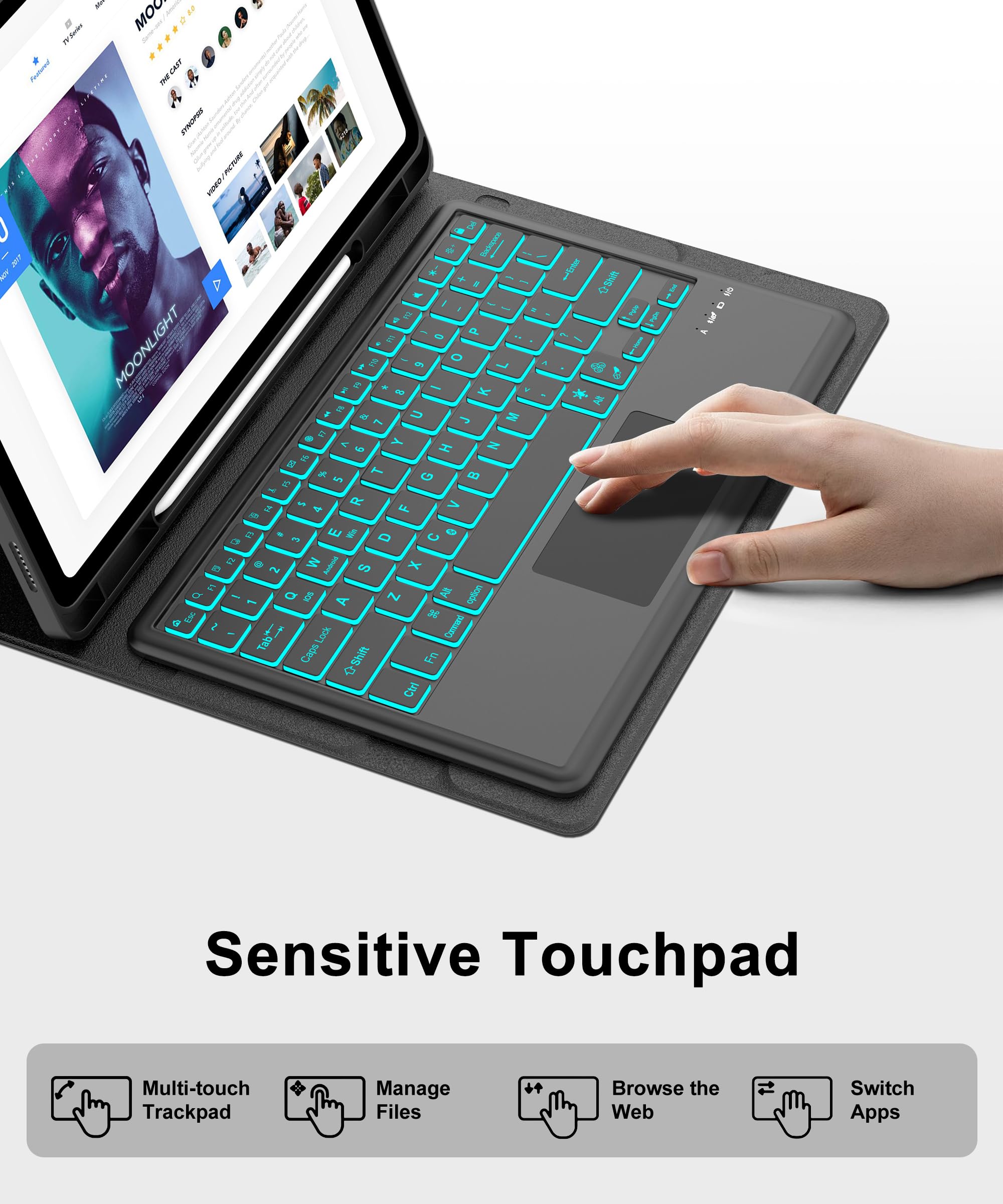 Amazon.com: Touch Keyboard Case for Samsung Galaxy Tab S10 FE+
