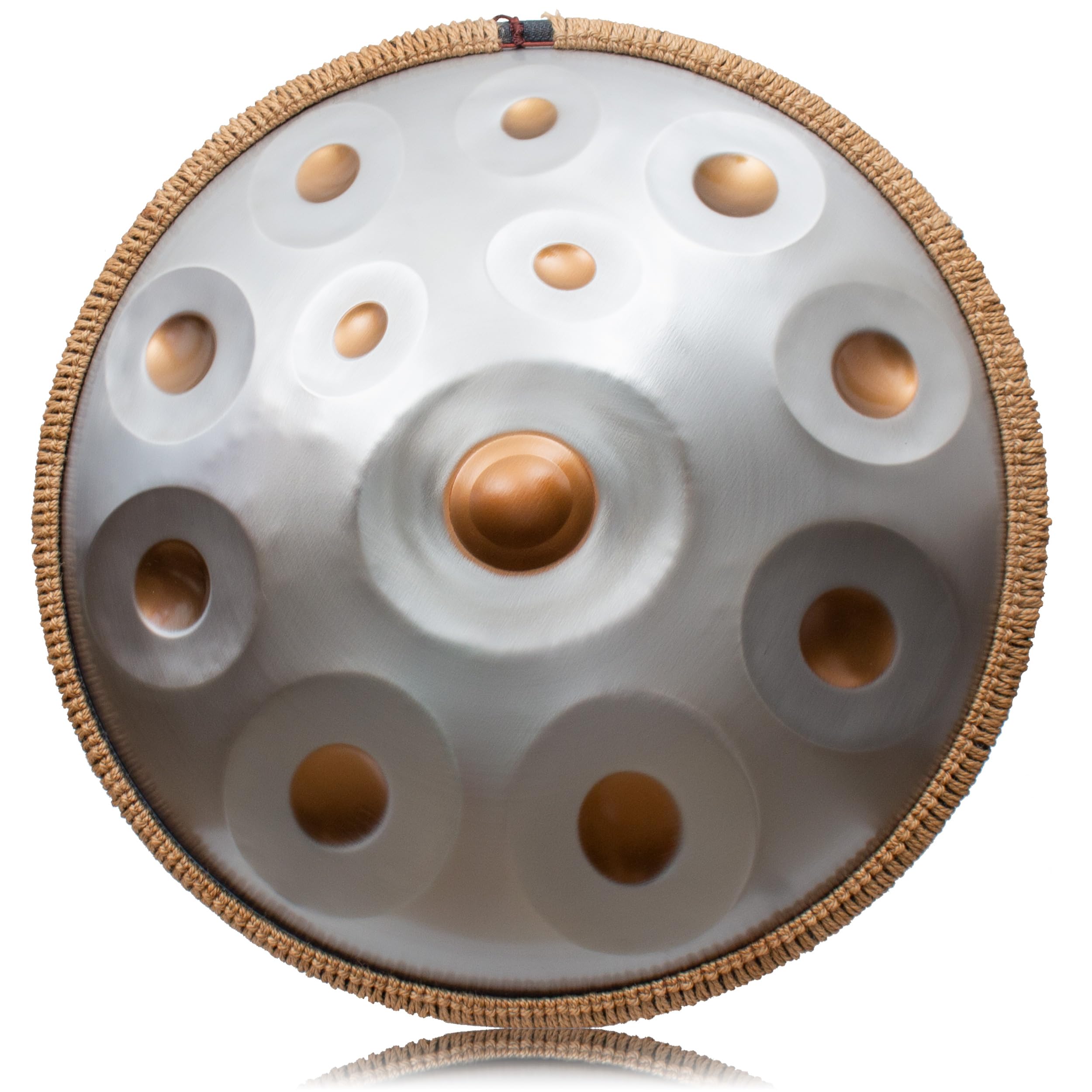 Handpan, Steel Drum, Hand Pan, Tamburo in Acciaio, Argento Opaco | 440HZ 14 Note D Minore 22 Pollici 56cm Handpan Drum per Meditazione e Yoga, Tamburo a Mano con Borsa e Supporto