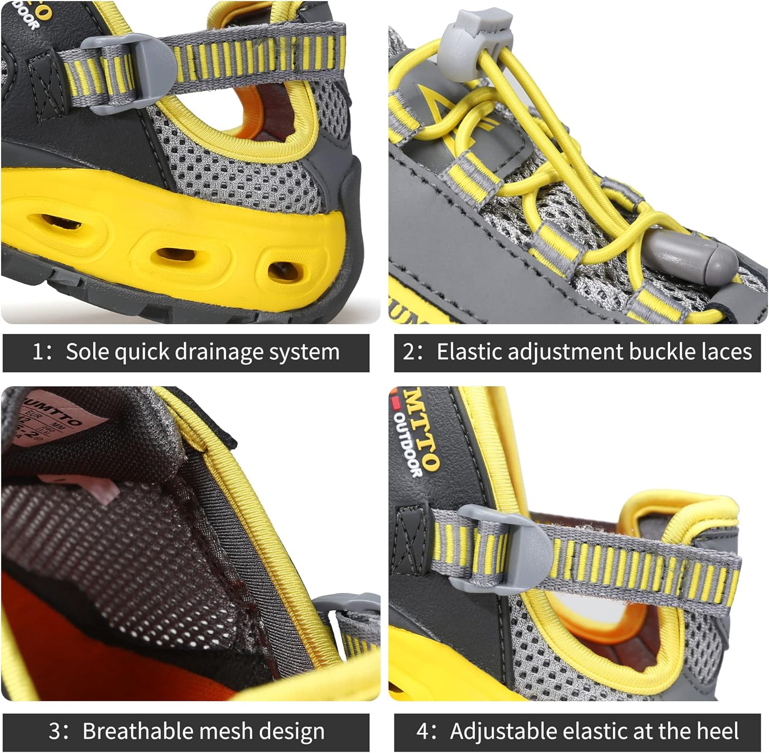 HUMTTO Men's Amphibious Water Shoes - Hiking Sandals for Men Outdoor Water Sandal Closed Toe Non-Slip River Shoes Summer Quick Drying Aqua Shoe - Image 4