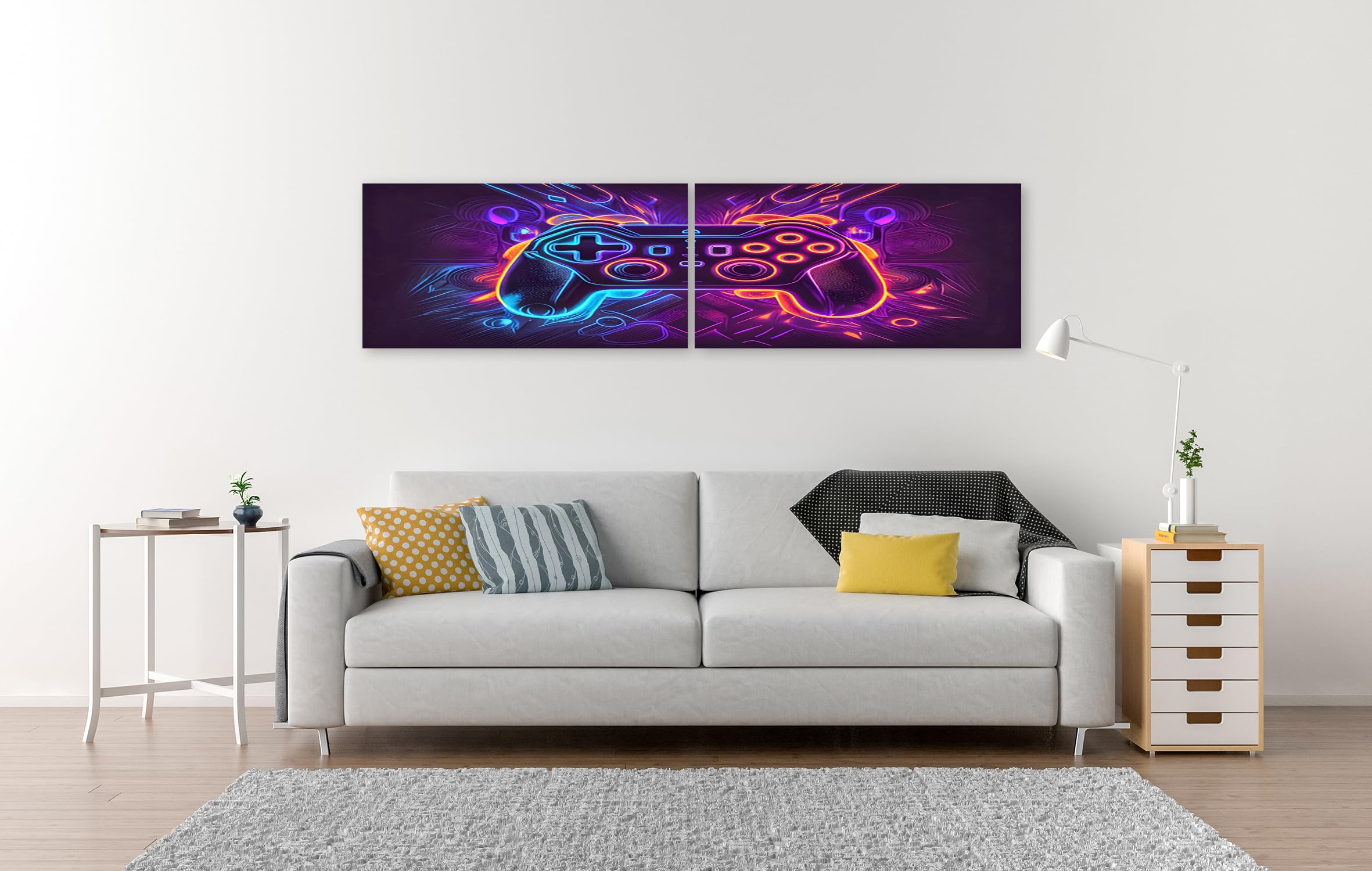 islandburner Prime Imagen sobre Lienzo Abstracto Neon Videojuego Controlador Cyber Gaming Abstracto Neón Video Imágenes Murales Póster