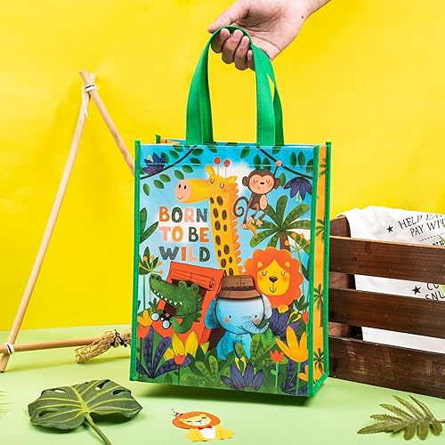 Miniatura 4 de Loveinside Bolsas de regalo medianas recicladas con asas, bolsa de regalo reutilizable para fiestas de cumpleaños para niños, bolsa de compras  10 x