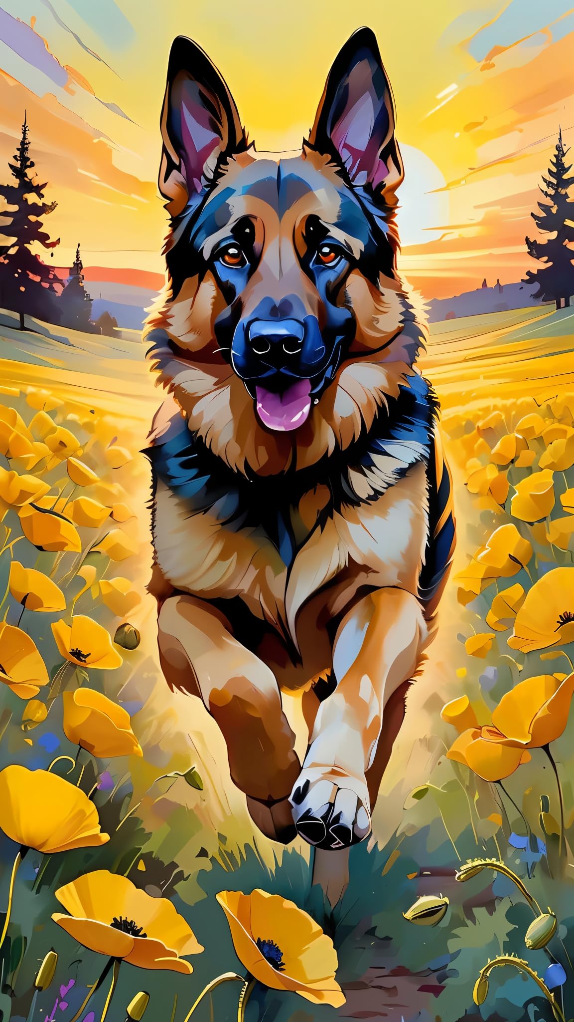 ARTGOTO Large Paint by Numbers Kits for Adults,15.7x27.5inch/40x70cm Painting by Numbers for Adults Dog A,Paint by Numbers Canvas Kits for Home Room Wall Decor (Without Frame)