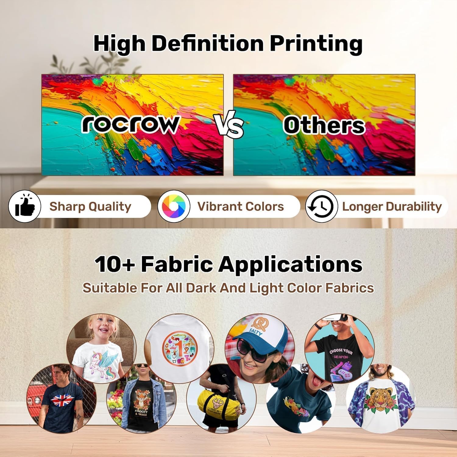 InkSonic L8 DTF Printer, A4 Transfer Printing Machine with White Ink Mixing,Includes Heat Press, Ink, Film, T-Shirt, Automatic Cleaning for DIY Print, Customized Printing