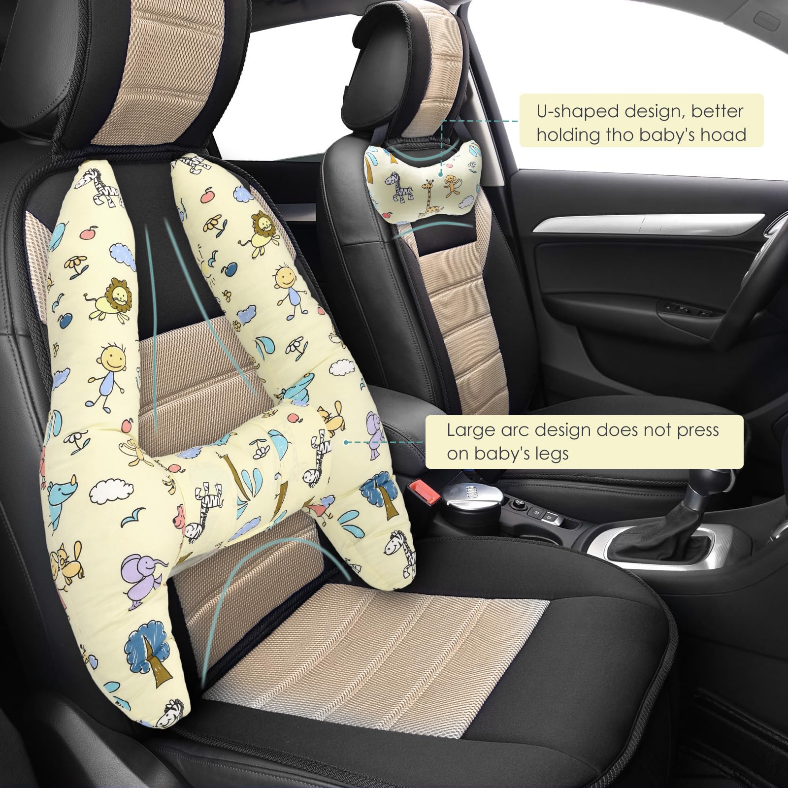 Cuscino Cervicale Auto In Memory Foam E Pelle PU - Supporto Collo Per Guida E Ufficio - Foto 2