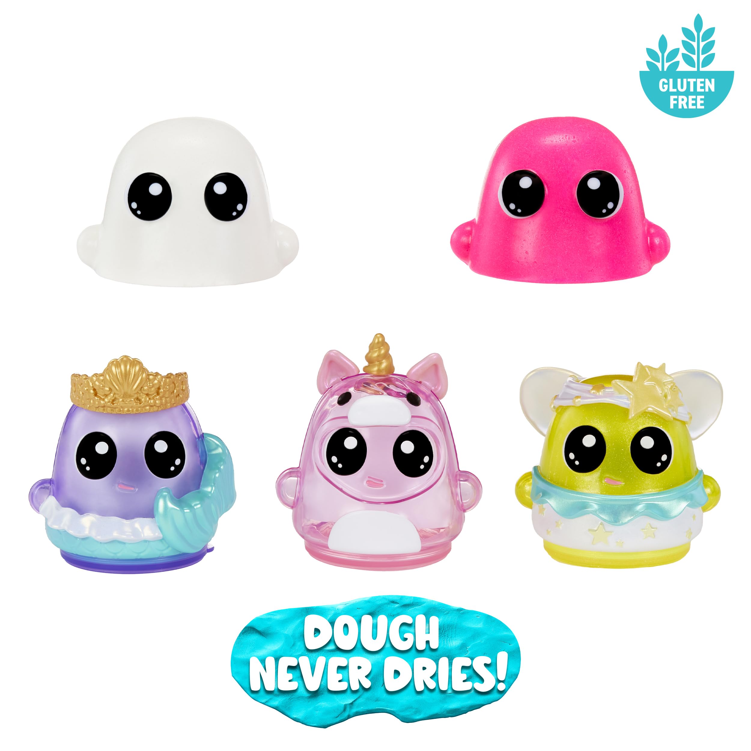 DohKins Fantasy Pack Characters (Mermaid, Unicorn, Fairy) - Masa Plastyczna, Która Nigdy Nie Wysycha, Bez Glutenu, Odpowiednia dla Kolekcjonerów i Dzieci od 3. Roku Życia