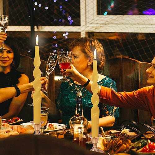 Miniatura 6 de Velas de cera de abeja 100% pura de 10 pulgadas, hechas a mano, sin perfume, paquete de 2 velas en espiral de cera de abejas orgánicas sin humo para