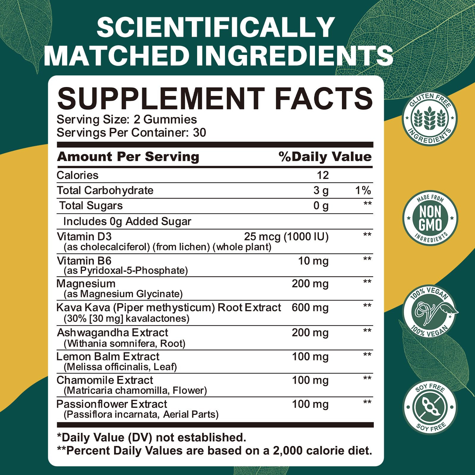 Kava Kava Gummies for Calm, Relaxation & Natural Sleep - High Potency Kava Root Extract Supplement with Ashwagandha, Magnesium & Vitamin B6, Sugar-Free, Melatonin-Free, Vegan 60 Ct — Amazon image 7