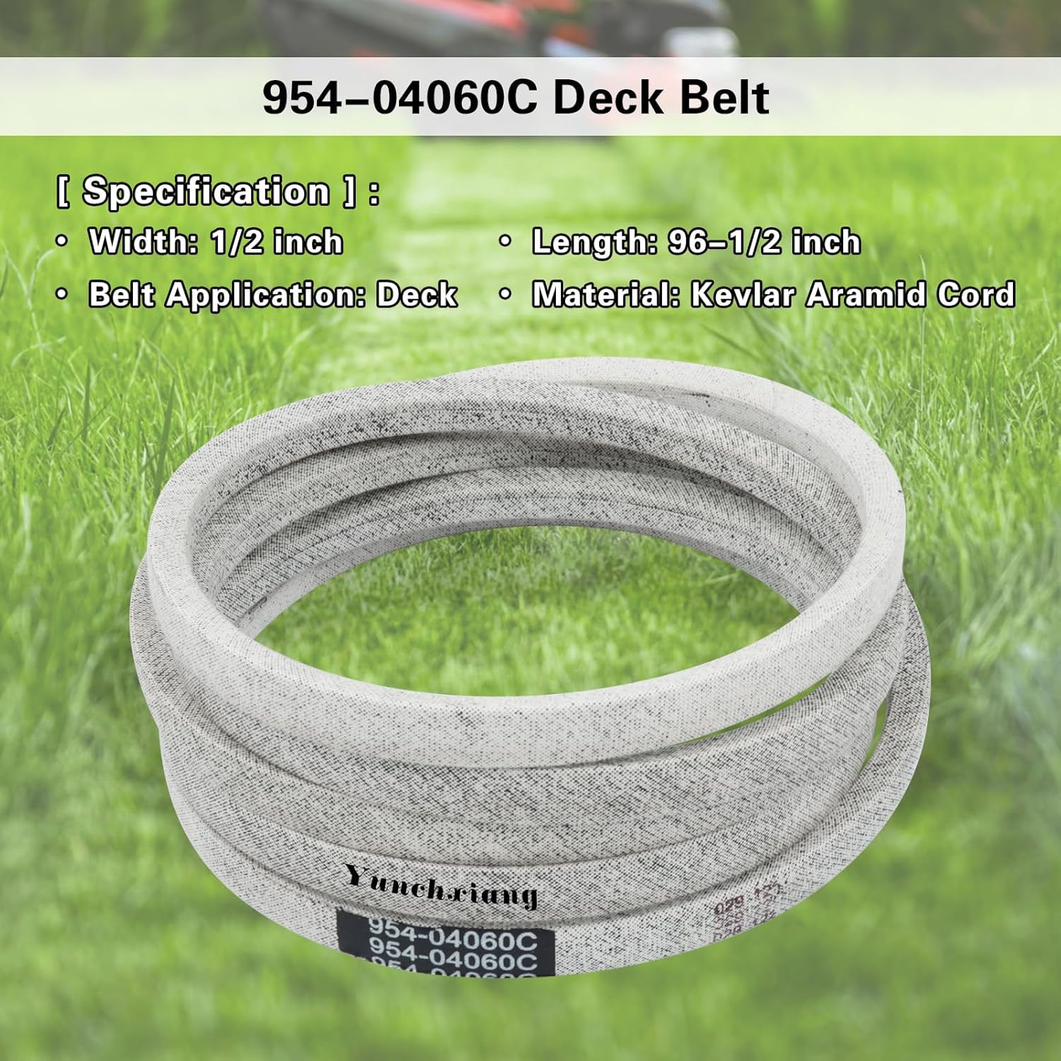 954-04060B 954-04060C Deck Belt Kevlar for Troy Bilt 42 inch Deck Belt, Craftsman T110, Cub Cadet LTX 1040, MTD, Yard Machine Riding Mower, Replaces 754-04060 - Aramid Cord, 1/2'' x 96-1/2''