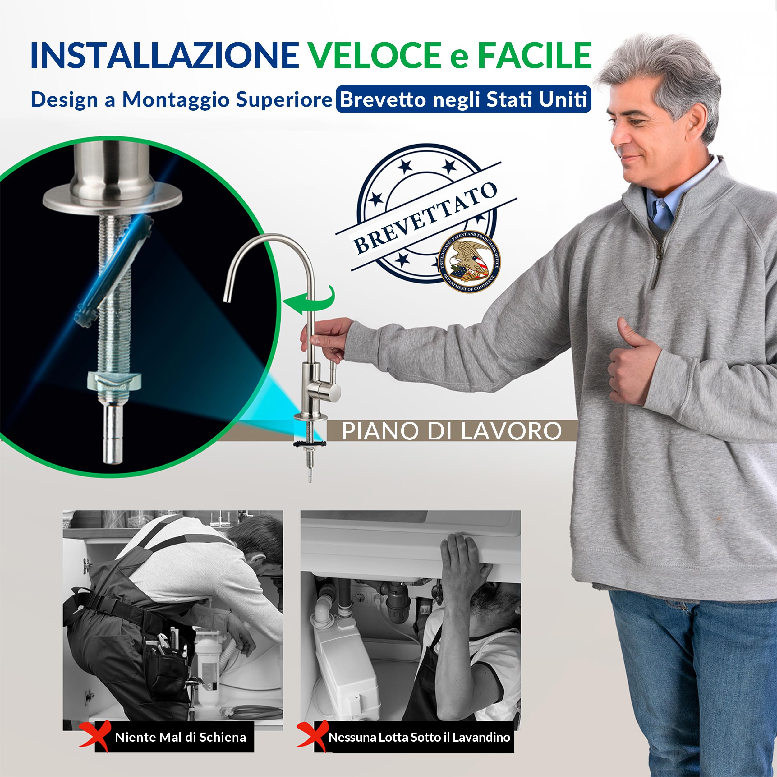 iSpring RCC7AK-UV Certificato NSF, 75GPD Sistema di Filtraggio dell'acqua Potabile a Osmosi Inversa a 7 Stadi Sotto Lavello con Filtro di Rimineralizzazione Alcalino e Filtro UV Ultravioletto